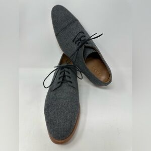 Taft Kennedy Oxford Shoe in Grey Wool Cap Toe Size 44 EU 11 US